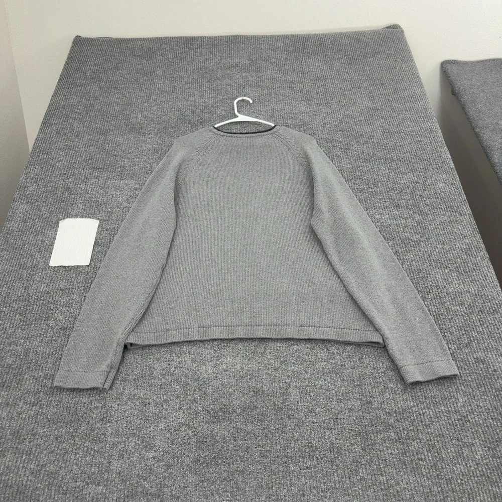 J Crew Sweater Mens XL Grey Cotton Raglan Crewneck Classic Minimalist